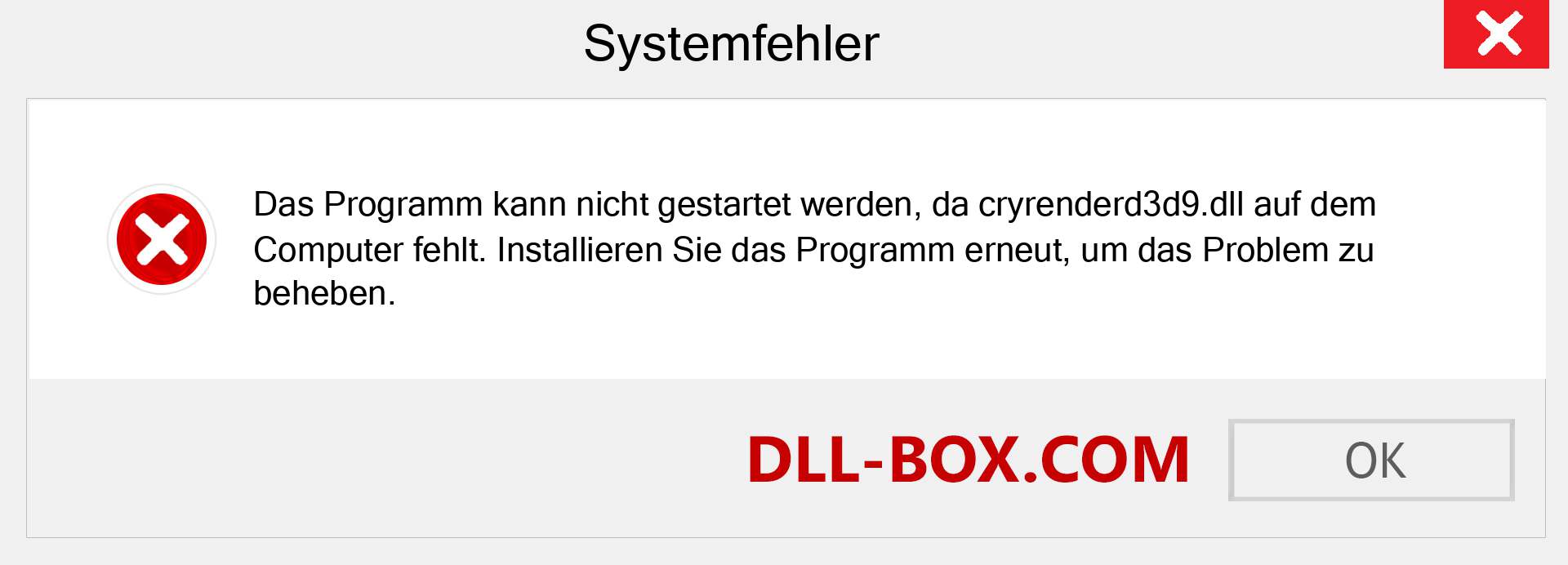 cryrenderd3d9.dll-Datei fehlt?. Download für Windows 7, 8, 10 - Fix cryrenderd3d9 dll Missing Error unter Windows, Fotos, Bildern