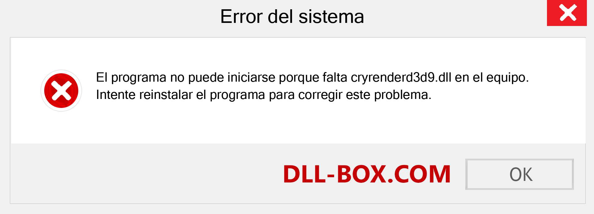 ¿Falta el archivo cryrenderd3d9.dll ?. Descargar para Windows 7, 8, 10 - Corregir cryrenderd3d9 dll Missing Error en Windows, fotos, imágenes