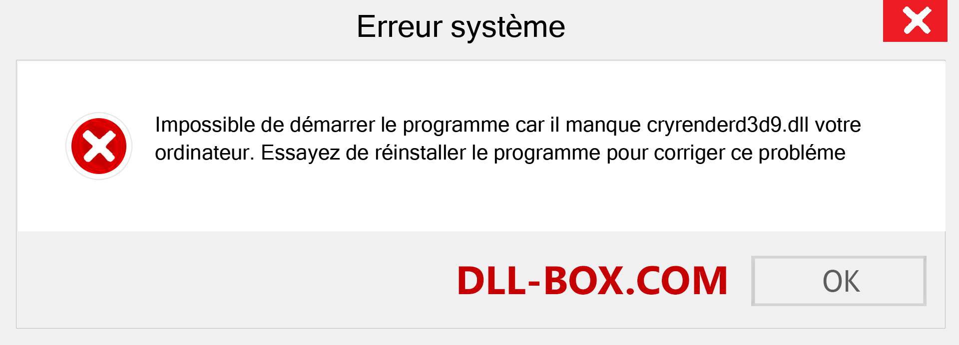 Le fichier cryrenderd3d9.dll est manquant ?. Télécharger pour Windows 7, 8, 10 - Correction de l'erreur manquante cryrenderd3d9 dll sur Windows, photos, images